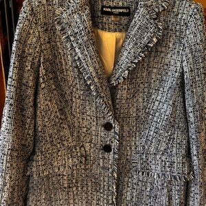 Karl Lagerfeld Women's Black Tweed Jacket